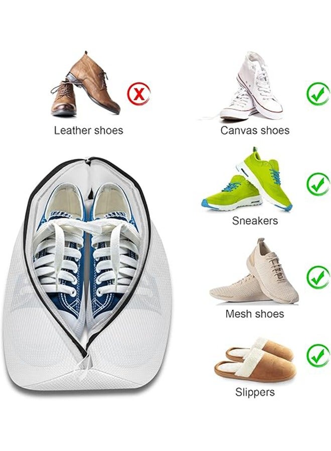 2 Pcs Shoes Wash Bags, Reusable Mesh Shoe Laundry Bags, Premium Laundry Bag for Shoes / Trainers for Washing Machine, Dustproof and Waterproof Travel Storage Bag, 42*24*24CM  - Image 3
