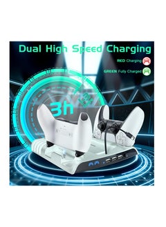 KJH PS5 Slim Cooling Stand with Controller Charging Station Compatible with Playstation 5 Slim Console  - Image 5
