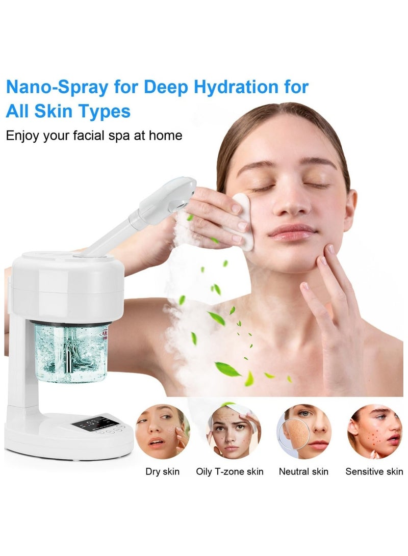 Ru syanl Facial Steamer Nano Ionic Face Steamer with Extendable Arm Portable Facial Steamer 360° Rotating Nozzle Esthetician Vaporizer for Personal Care at Home or Salon - Image 3