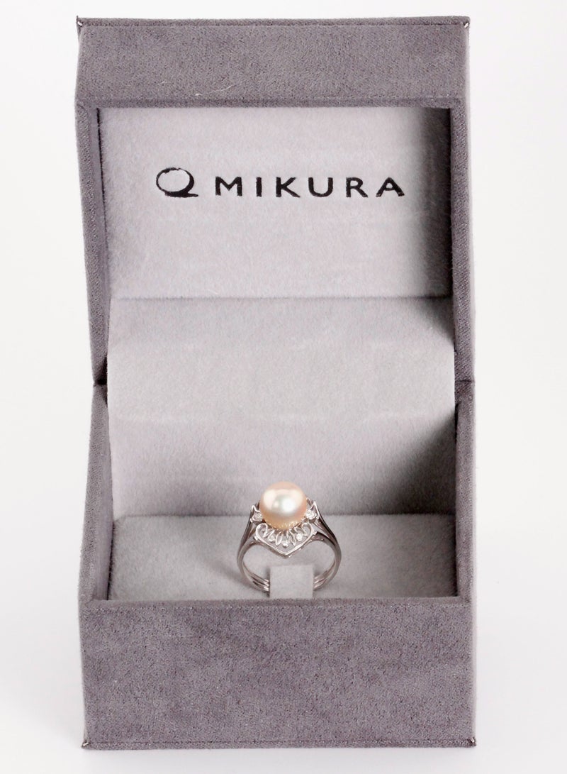 ميكورا خاتم ، لآلئ أكويا اليابانية ، جودة ، لون ذهبي معالج ، 09.0-08.5 مم ، 18 كيلو واط. 8D 0.05 قيراط - Image 3