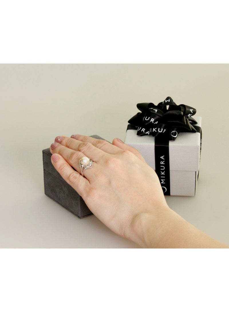 ميكورا خاتم ، لآلئ أكويا اليابانية ، جودة ، لون ذهبي معالج ، 09.0-08.5 مم ، 18 كيلو واط. 8D 0.05 قيراط - Image 4