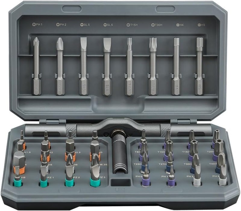 JENABOM 42 In 1 Magnetic Screwdriver Set  Diy Ratchet Screwdriver Set  Multi Bit Magnetic Drive Set With Detachable Ratchet Handle  Portable Compact Repair Tool Kit - Image 1