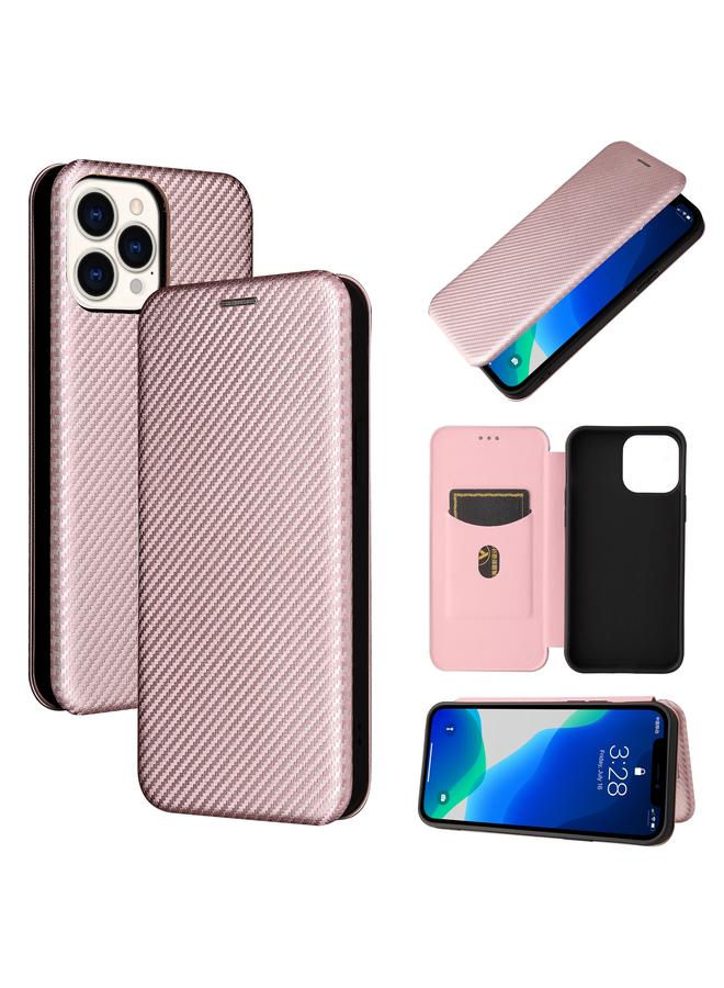 Zaboon Case For iPhone 13 Pro Carbon Fiber Texture Horizontal Flip TPU + PC + PU Leather Case with Card Slot - Image 1