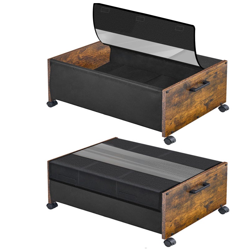 FOUCSSOMEI Under Bed Storage with Wheels, Under Bed Storage Containers, UnderBed Drawers with Metal Frame, for Clothes Shoes Blanket - Image 1