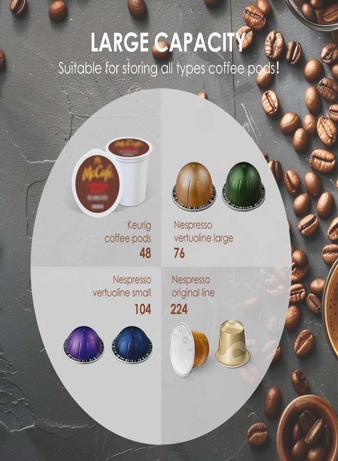 Famaster Clear Coffee Pod Holder for Counter, Transparent Coffee Pod Drawer for K Cups, Coffee Pod Storage Organizer Compatible with Nespresso Vertuo 76 Large or 104 Small Pods & Keurig Pods, 4 Tiers - Image 4