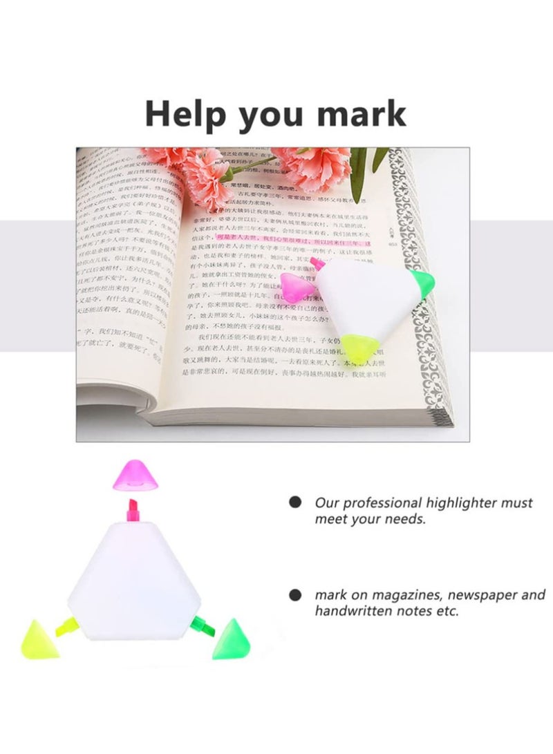 KASTWAVE 9pcs Petals Highlighters Triangle Shape Watercolor Highlighter Pens 3 in 1 Chisel Tip Marker Pen Kids Drawing Painting Pens for Note Taking Coloring Books Art Project - Image 3