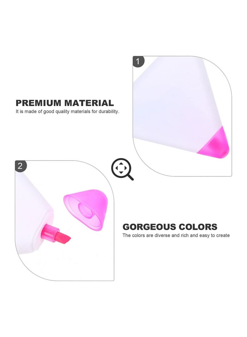 KASTWAVE 9pcs Petals Highlighters Triangle Shape Watercolor Highlighter Pens 3 in 1 Chisel Tip Marker Pen Kids Drawing Painting Pens for Note Taking Coloring Books Art Project - Image 4