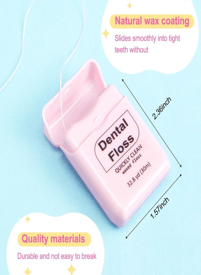 Baderke 6 Pack Mini Dental Floss, Travel Pack, 30 M Each Waxed Glide Floss Oral Care for Family Teeth Protection Effective Plaque Removal, Slides Smoothly(Pink - Image 3