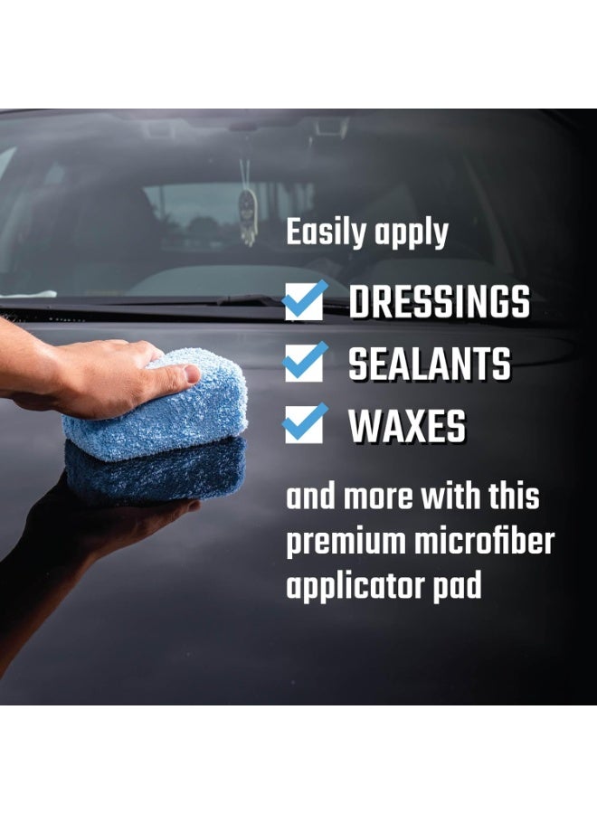 Bluejw Microfiber Applicator Pad-10 Pack, Car Wash Sponge, Premium Microfiber Sponge and Cleaning Pads, Car Detailing Supplies, Blue - Image 3