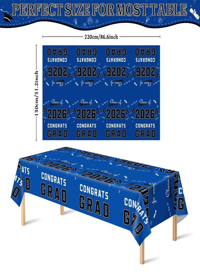 OHOME Graduation Decorations 2025 - Class of 2025 - Plastic Blue Tablecloth for Graduation Party Decorations - Class of 2025 Decorations Party Favors Supplies Banner,54" X 108" - Image 2