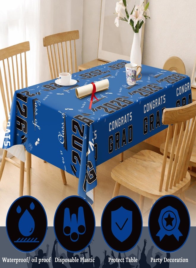OHOME Graduation Decorations 2025 - Class of 2025 - Plastic Blue Tablecloth for Graduation Party Decorations - Class of 2025 Decorations Party Favors Supplies Banner,54" X 108" - Image 4