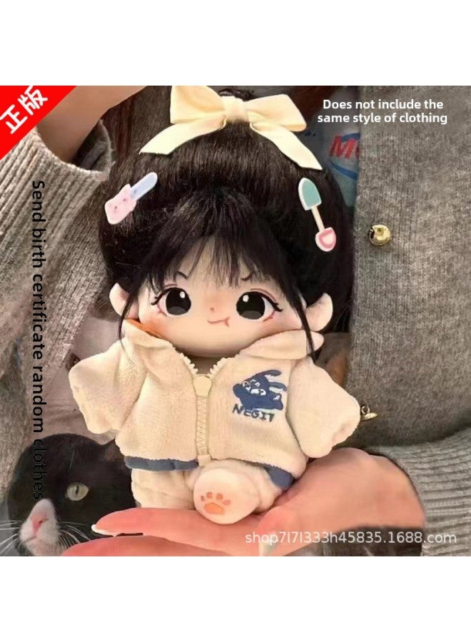 Cotton Doll Women's Genuine 20cm Plush Doll Doll Change Clothes For Girlfriend Little Girl's Birthday Gift-Specifications:Boned (1 Random Skirt + Birth Certificate + Dressing Tool + Blush + Hair Care Solution)-Color:Little Faint Naked Baby  - Image 3