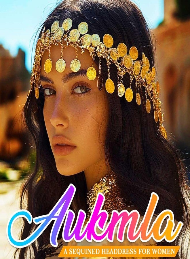 Aukmla إكليل رأس أكملا المزخرف بالخرز - إكسسوار رأس ذهبي لسلاسل الشعر - ملابس مهرجان - إكسسوارات شعر للنساء - Image 4