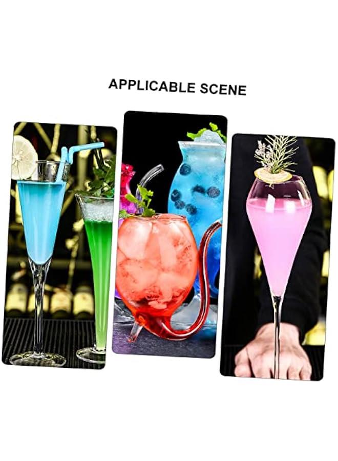 Arabest 5 Heart Shaped Glass Cocktail Stirrers Handcrafted Transparent Mixer Sticks for Home Bar Parties  - Image 3