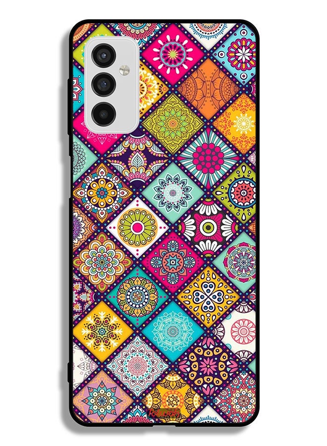 Tolwak Samsung Galaxy M52 5G Protective Case Cover Mandala Squares Pattern - Image 2