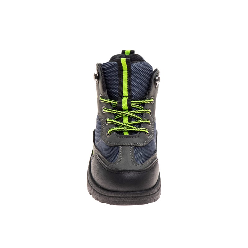 Avalanche Kids Work Boots Lace Up Mid Height Waterproof - Hiking Trekking Walking Climbing Comfort Boot - Navy Grey (size 1 Big Kid) - Image 5
