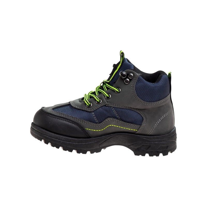 Avalanche Kids Work Boots Lace Up Mid Height Waterproof - Hiking Trekking Walking Climbing Comfort Boot - Navy Grey (size 1 Big Kid) - Image 3