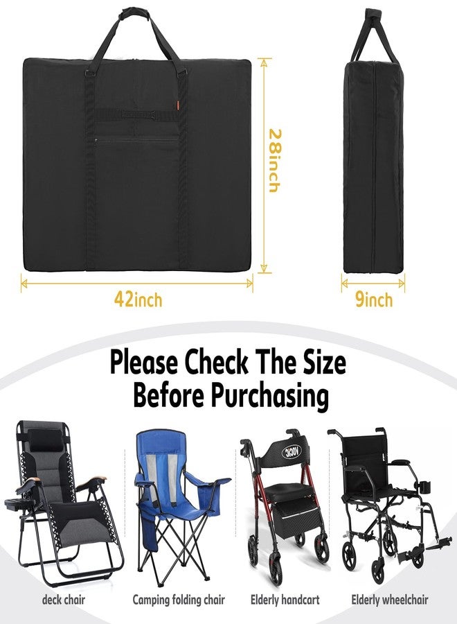 WELIDAY Heavy Duty Folding Chair Storage Bag - Zero Gravity Chair Cover, Extra Large Carrying Case for Beach Chair Camping Chair Folding Rollator Walker/Wheelchair - Image 2