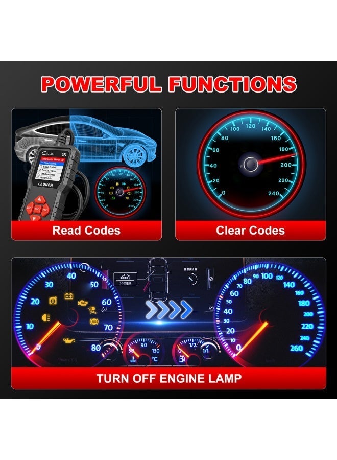 Launch Creader 300 OBD2 Scanner - Complete OBD-II Diagnostic Tool for Engine Fault Codes. 1.7 Inch Colour Display, Live Data & I/M Readiness. Plug & Play OBDII Scan Tool for All OBD2 Vehicles - Image 5