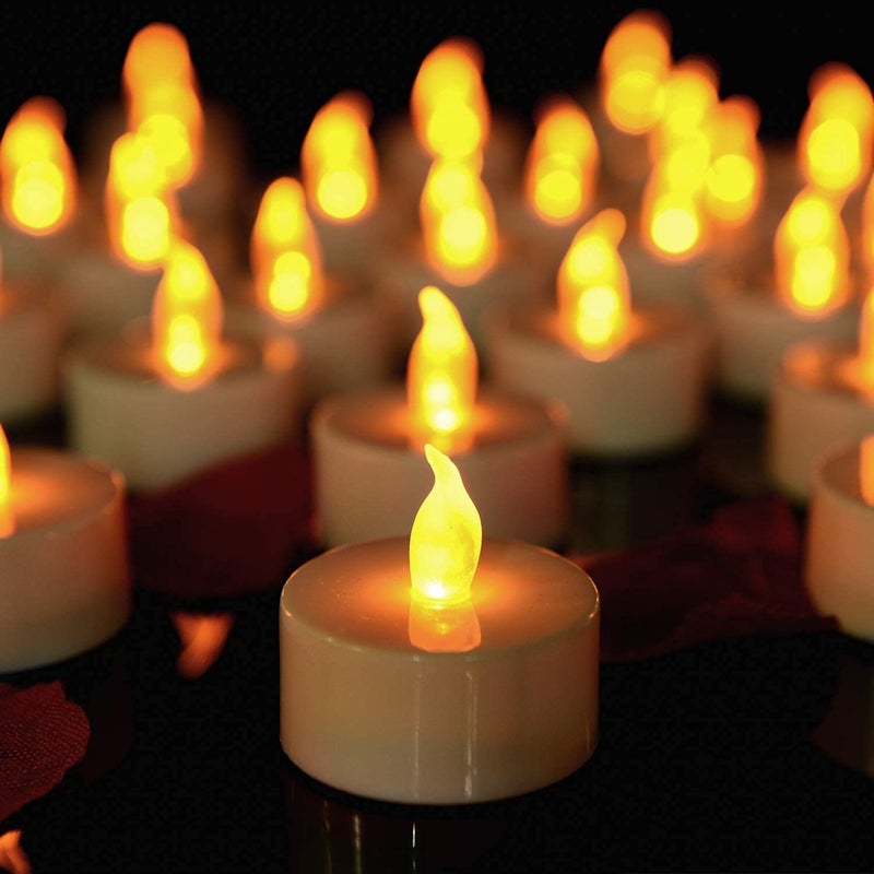 SIXFIRE Plastic Led Tea Light Candles Pack Of 24 For Diwali Pooja & Christmas Decorations | Battery-Operated Flameless And Smokeless Decorative Lightings, White - Image 3
