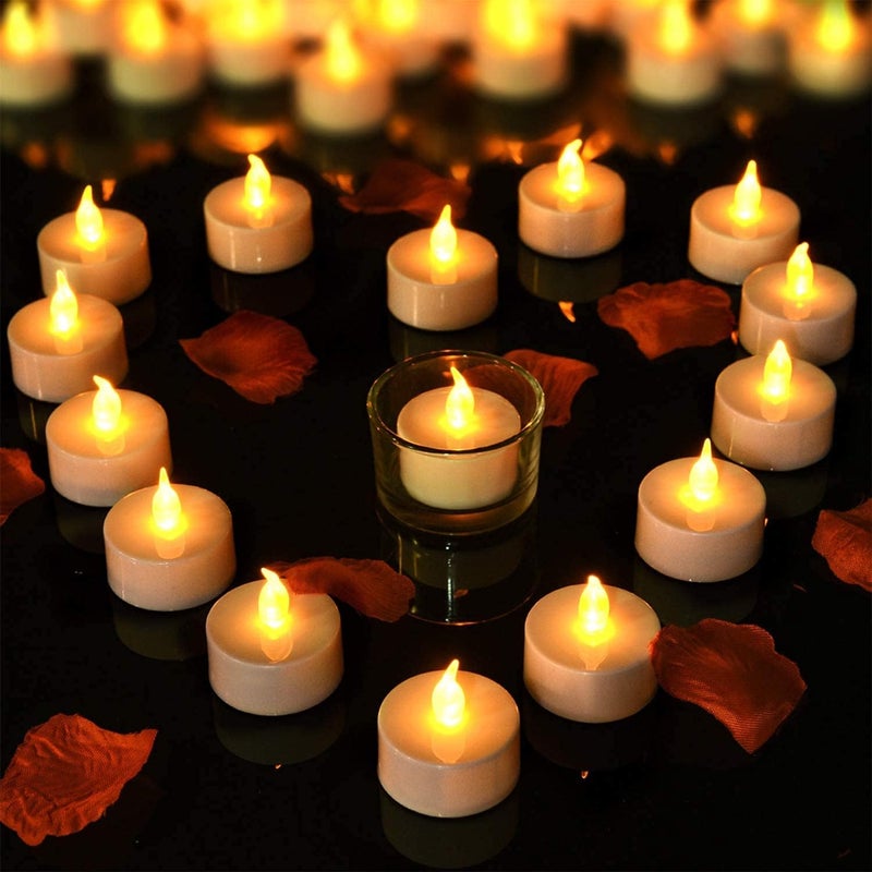 SIXFIRE Plastic Led Tea Light Candles Pack Of 24 For Diwali Pooja & Christmas Decorations | Battery-Operated Flameless And Smokeless Decorative Lightings, White - Image 1