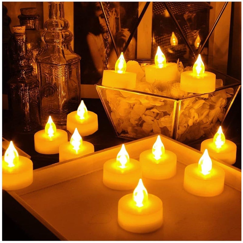 SIXFIRE Plastic Led Tea Light Candles Pack Of 24 For Diwali Pooja & Christmas Decorations | Battery-Operated Flameless And Smokeless Decorative Lightings, White - Image 2