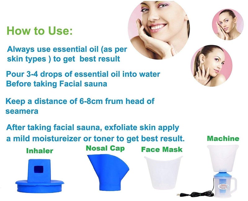 GRAZIA 3in1 Face Nose Cough Steamer Plastic Steam Vaporizer with Nozzle Inhaler Facial Steamer for Cold Cough Sinus Relief Skincare Safe for Adults Kids Pack of 1 - Image 5