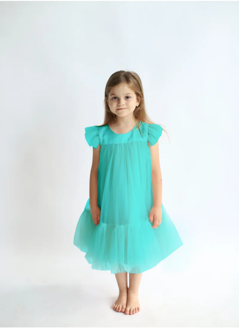 D'Daniela D' Daniela - Pleated Semi Casual Dress Tiffany Green