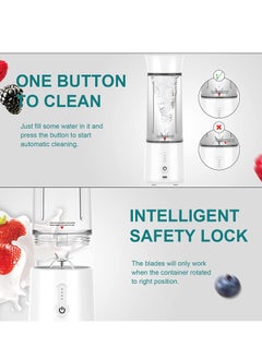 XVersion Portable Blender 500ML, Smoothie Blender, Portable Juicer Blender Smoothie Maker, Mini blender, High Speed 6-Blades for Office,Gym,Outdoor,Home,Travel,Baby Food Blender - White  - Image 5