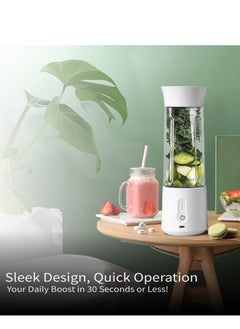 XVersion Portable Blender 500ML, Smoothie Blender, Portable Juicer Blender Smoothie Maker, Mini blender, High Speed 6-Blades for Office,Gym,Outdoor,Home,Travel,Baby Food Blender - White  - Image 3