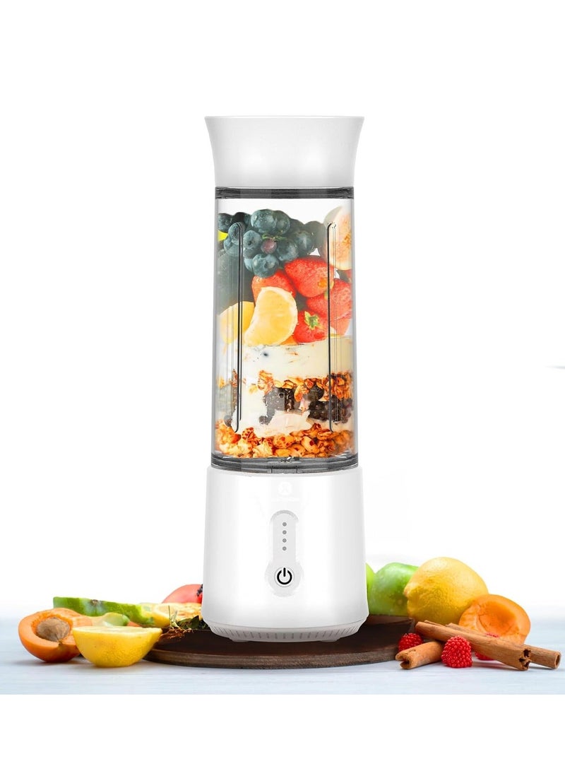 XVersion Portable Blender 500ml, USB Rechargeable Personal Smoothie Blender with High-Speed, Mini Juicer for Travel, Gym, Office, Home & Baby Food (Grey) - Image 1