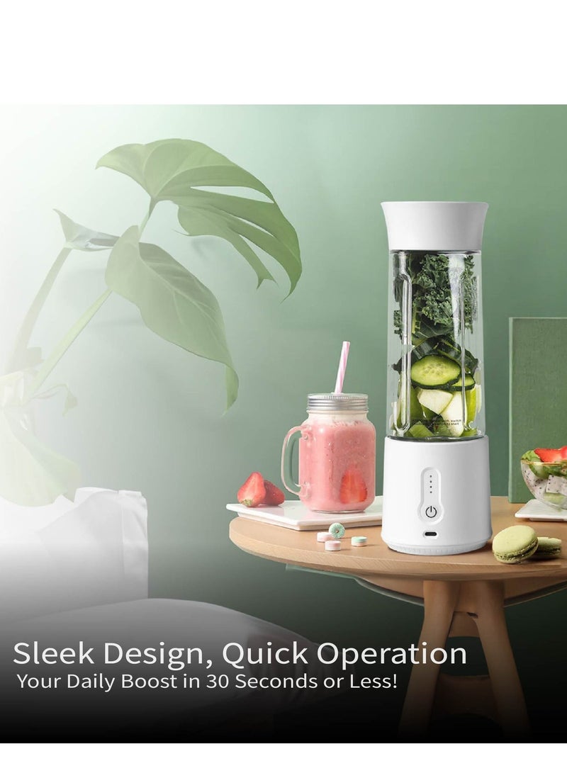XVersion Portable Blender 500ml, USB Rechargeable Personal Smoothie Blender with High-Speed, Mini Juicer for Travel, Gym, Office, Home & Baby Food (Grey) - Image 3