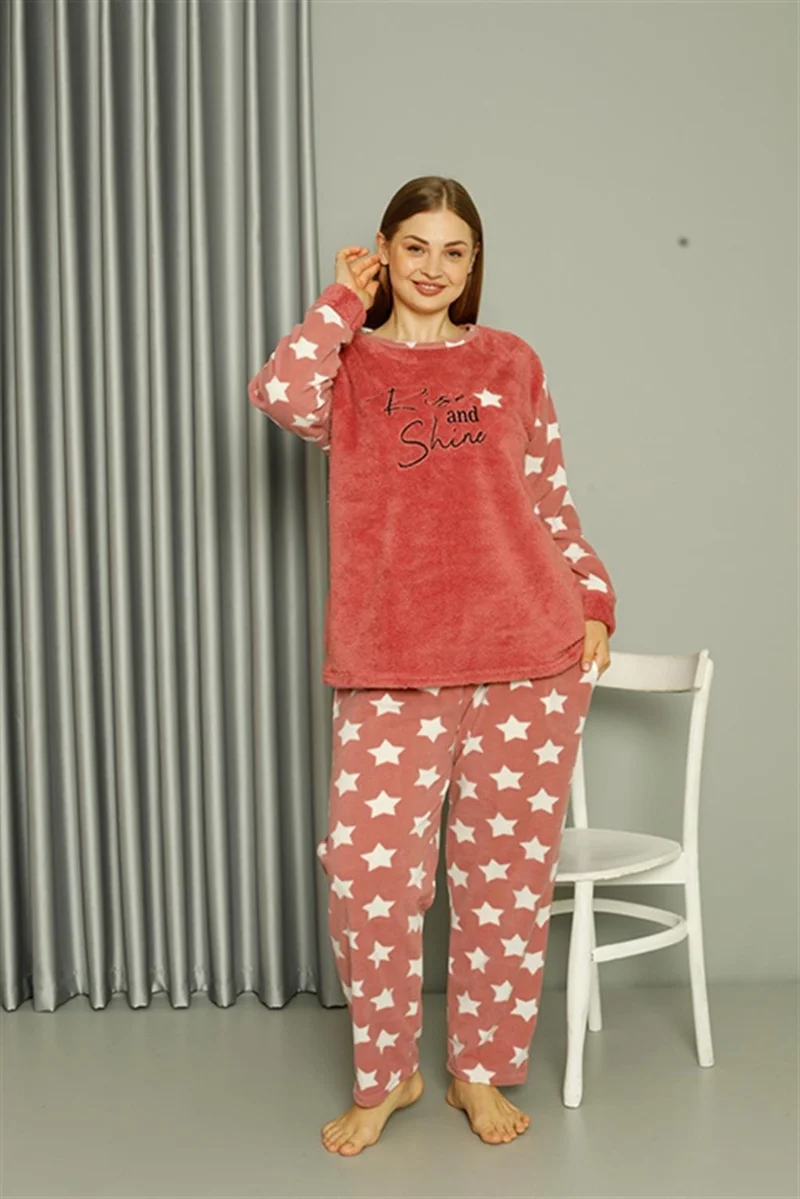 اكبينيز Welsoft Polar Women's Large Size Powder Pajama Set 808042