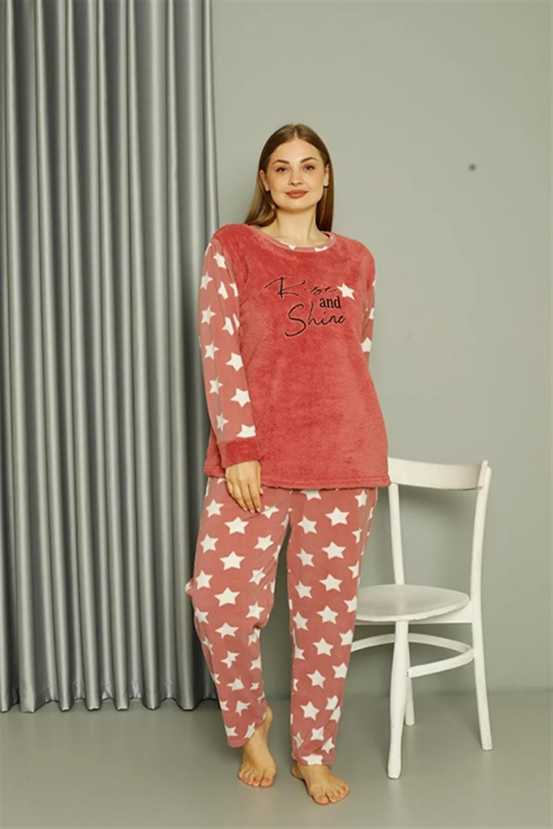 اكبينيز Welsoft Polar Women's Large Size Powder Pajama Set 808042