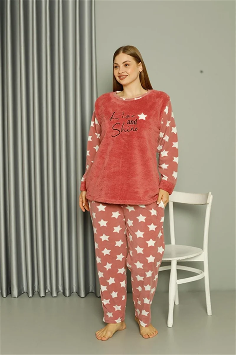 اكبينيز Welsoft Polar Women's Large Size Powder Pajama Set 808042