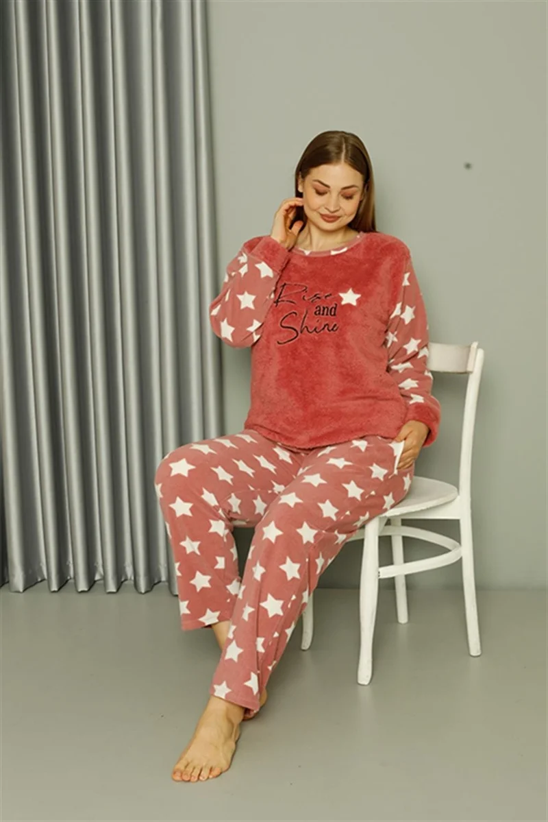 اكبينيز Welsoft Polar Women's Large Size Powder Pajama Set 808042