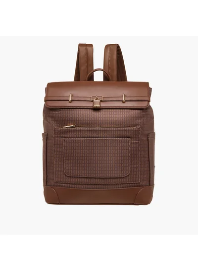MISSY Women Monogram Print Backpack with Adjustable Shoulder Straps - 33x14x38 cm