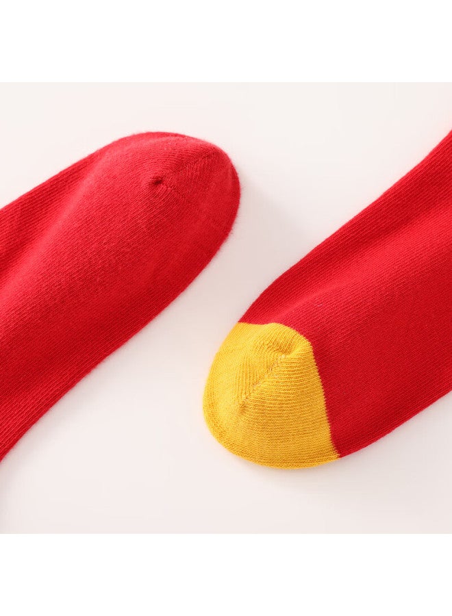 Hodo Children's Socks Boys And Girls Red New Year Cotton Mid-calf Socks 2 Pairs W5027 20-22cm - Image 2