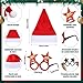 Toulite 48 Pcs Santa Hat Glasses Costume Set Christmas Santa Hats Xmas Tree Elk Glasses Funny Glitter Frames Eyewear for Christmas Holiday Party Gift Photo Booth Props Decorations Cute - Image 4