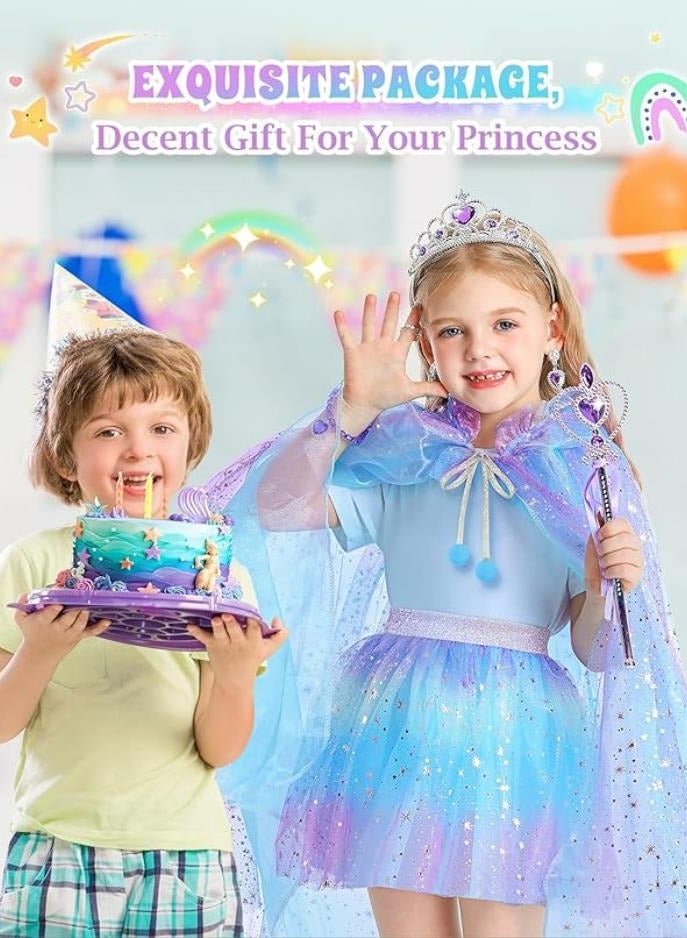 CALL PLAY Princess Dress Up for Girls, Light up Princess Cape Princess Dress Costume Crown Wand Gifts for Toddler Girls 3-10 - Image 4