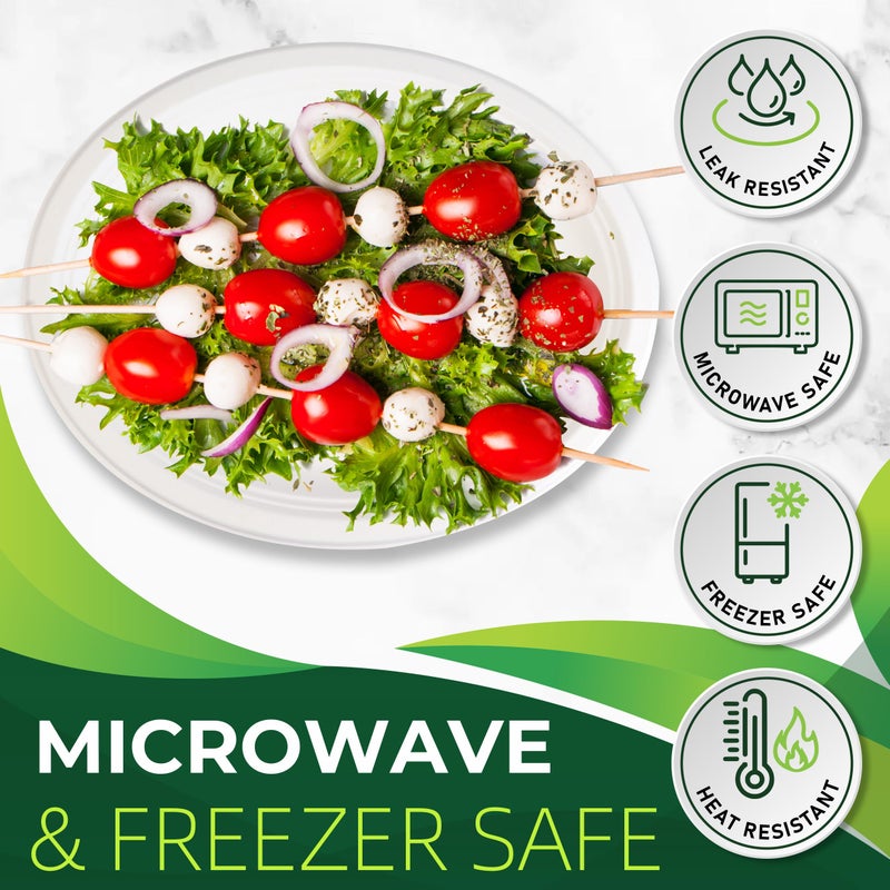 BIRCHIO 100PCS 100% Compostable White Oval Paper Plates(12in)  Heavy Duty Disposable Plates  Eco-Friendly Dinner Plates  Biodegradable Salad  Meal  Dessert Plates  Perfect for Parties  Picnic  BBQ - Image 5