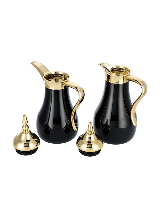 دلتي طقم دلات 2 قطعة ستيل لون ذهبي وأسود 1 لتر و700 مل من دلتي - Image 3