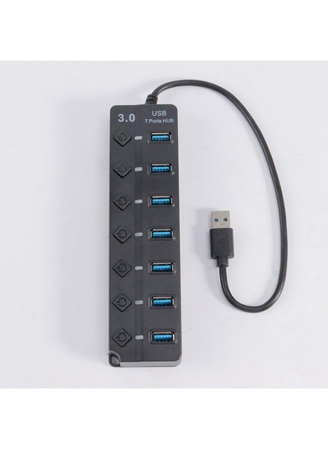 Generic - USB3.0HUB Hub 7-Port Diamond Key One-to-seven Extender Expansion Dock Computer Accessories High-speed Transmission-Number Of Interfaces:7 Mouth 2.0 Blister Packaging - Image 1