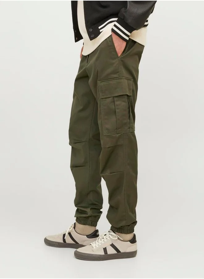JACK & JONES Relaxed Fit Cargo Pants with Ribbed Hem