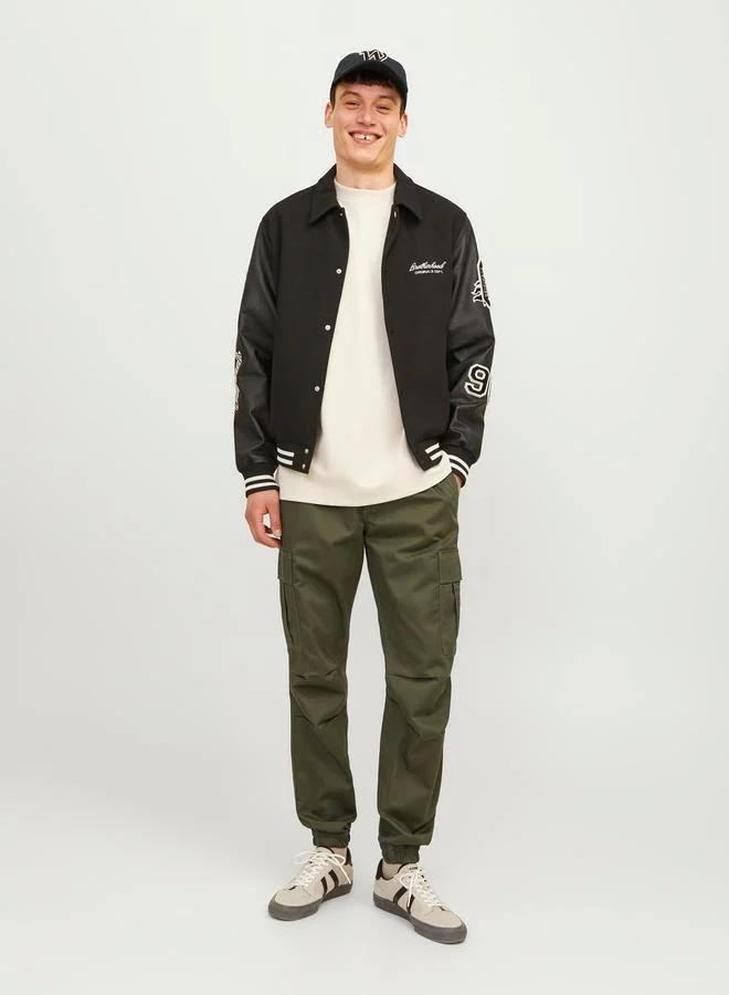 JACK & JONES Relaxed Fit Cargo Pants with Ribbed Hem