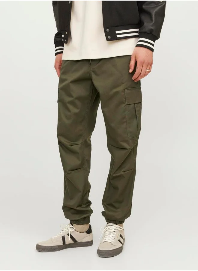 JACK & JONES Relaxed Fit Cargo Pants with Ribbed Hem