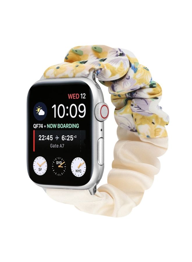Replacement Strap Butterfly Pattern Hair Ring Cloth Watch Band For Apple Watch Ultra 49mm&Watch Ultra 2 49mm / Series 9&8&7 45mm / SE 3&SE 2&6&SE&5&4 44mm / 3&2&1 42mm K