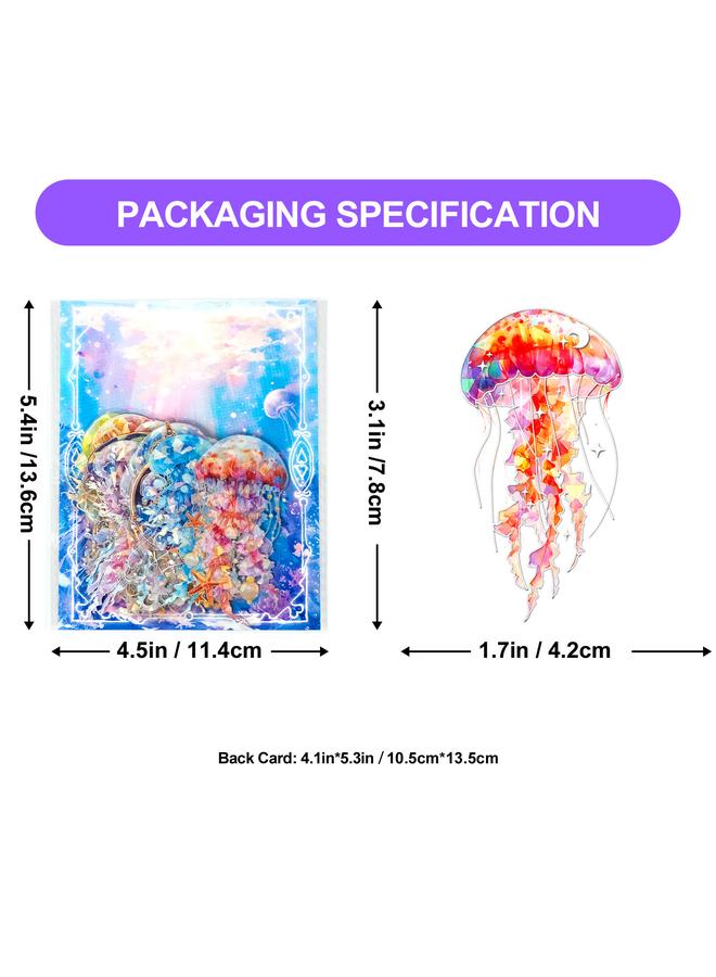Bluejw 30 Pieces Of Ocean World Series Colorful Jellyfish PET Laser Stickers Hot Silver Waterproof Hand Account Decoration Stickers - Image 1