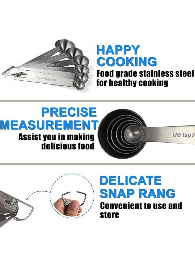 واي جيه طقم ملاعق قياس من الفولاذ المقاوم للصدأ من 6 قطع فضي - Image 4