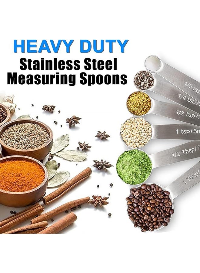 واي جيه طقم ملاعق قياس من الفولاذ المقاوم للصدأ من 6 قطع فضي - Image 2